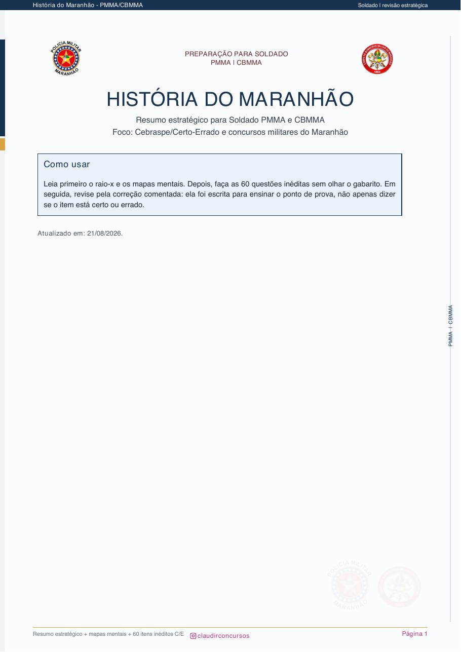 Capa da amostra de História do Maranhão